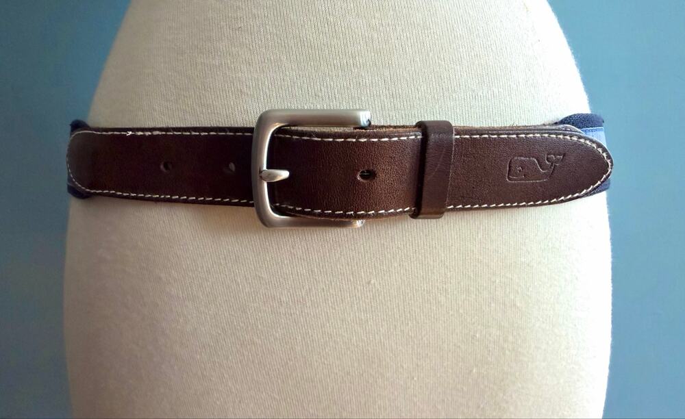 VINEYARD VINES Sport Fisher Silk/Canvas Club Belt Womens sz 34